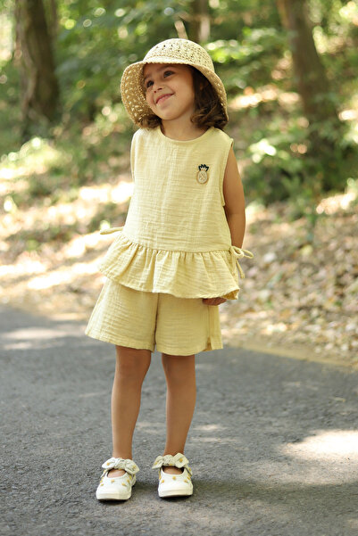 Mioma Kids Muslin Ruffle Set Soft Yellow