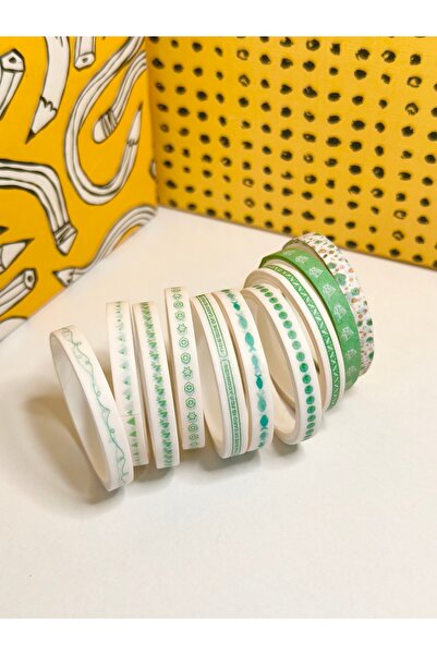 Genel Markalar 10’lu Desenli Kağıt Bant (her Biri 5mmx2m) Washi Tape Tamir Bandı