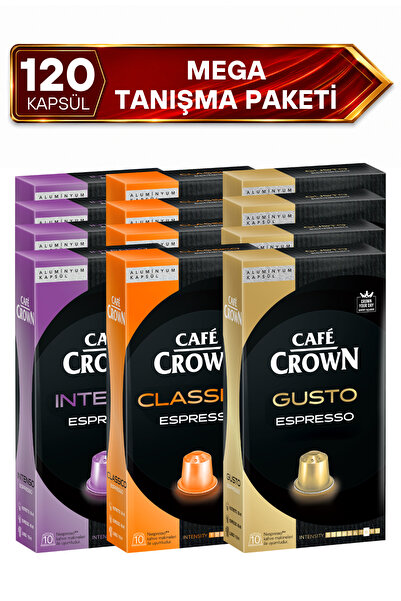 Cafe Crown 120'li Kapsül Kahve Nespresso Uyumlu Mega Paket - 120 Al 60 Öde!