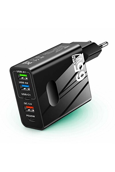 Timebox Încărcător de rețea cu 5 porturi, 65W, încărcare rapidă, 3 x USB 2.0,...
