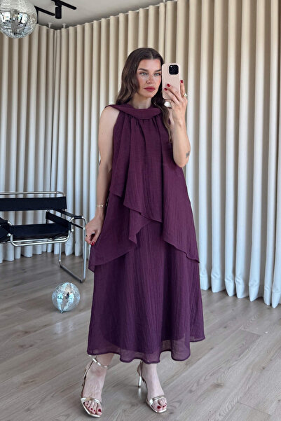 My Blog Plum Shawl Dress - 3446