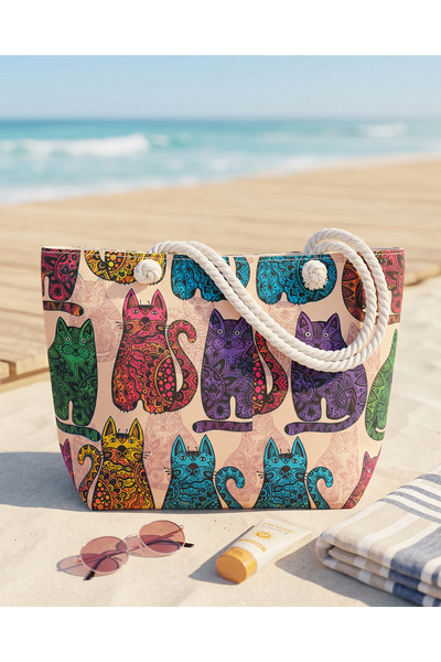LYRA Bags & Accessories Beach Bag Large Volume with Zipper and Lining