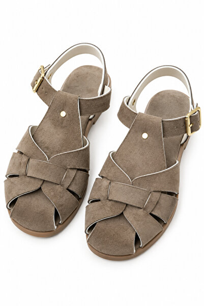StWenn Women's Mink Suede Cage Sandals