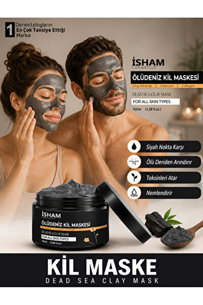 isham cosmetics Ölü Deniz Maskesi Kolejenli Siyah Nokta Sivılce Ve Yaslanma -...