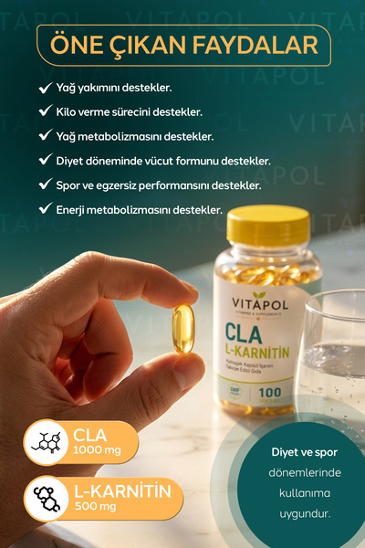 Vitapol Cla L-Karnitin 100 Softgels
