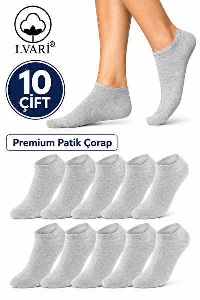 Lvari 10 Pairs Unisex Cotton Gray Booties Socks Anti-Sweat Daily Use