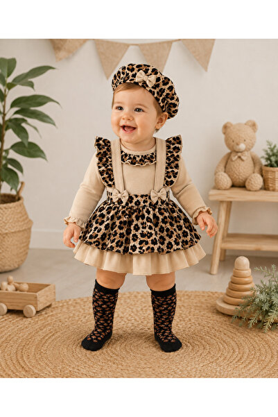 DIDuStore 4 Lü Leoparlı Çoraplı Kız Takım