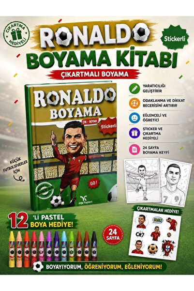 Pembe Yayınevi Erkek Çocuk Boyama Kitabı - Ronaldo Futbolcu Boyama Kitabı
