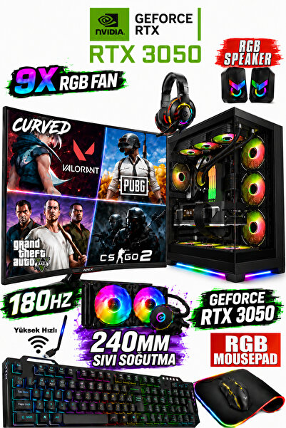 Dmc N321 Windows 11 Ryzen 5 5500,32GB RAM,1TB SSD RTX3050 24" 180hz Oyuncu Ma...
