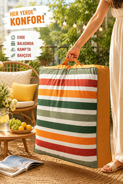 Nari Collections Çok Amaçlı Yer Minderi Balkon Piknik Spor ve Dekoratif Kulla...