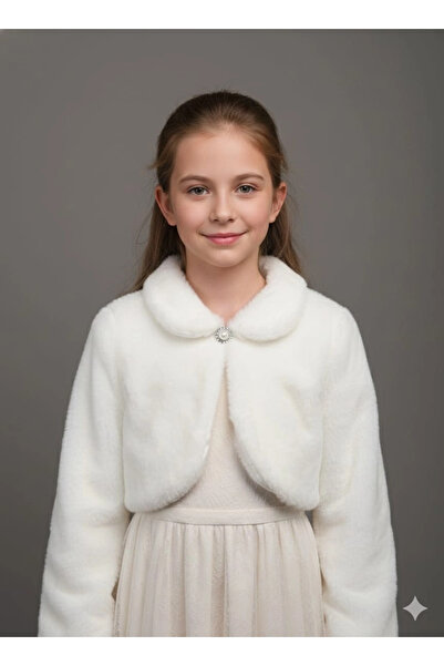 Yonca Çocuk Esila Kids 4102-1 Kürklü Peluş Kız Çocuk Bolero