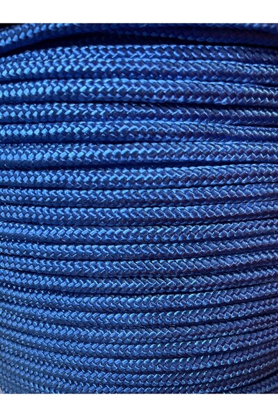 EgeÇelikHalat Koyu Mavi Renkli İskota Halat İp 8 MM 10 Metre Yelken Mandar Ha...