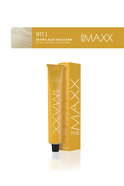 MAXX DELUXE Tüp Saç Boyası 60 ml 911.1 Ekstra Açıcı Küllü Sarı