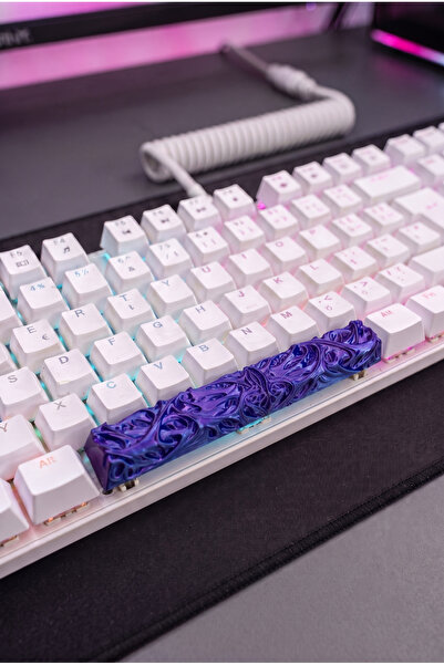 Makerpax Metalik Mor Spacebar Keycaps 6.25U - Cherry MX Uyumlu Mekanik Klavye...
