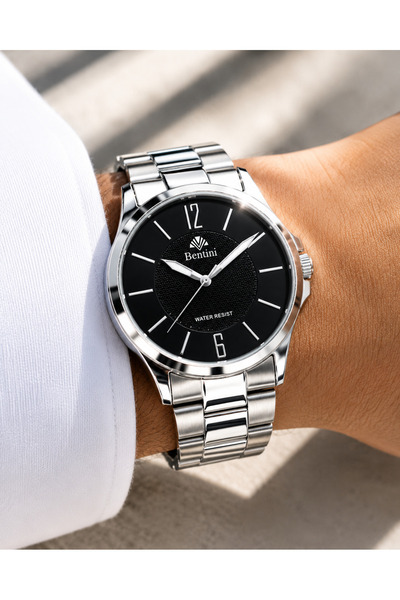 Bentini New Season Silver Color Steel Cord Men's Watch and Bracelet Father's ...