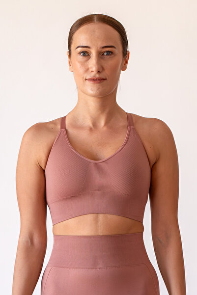 FEELAMORE Active Seamless Askılı Crop Top, Pedli Büstiyer Sporcu Sütyeni