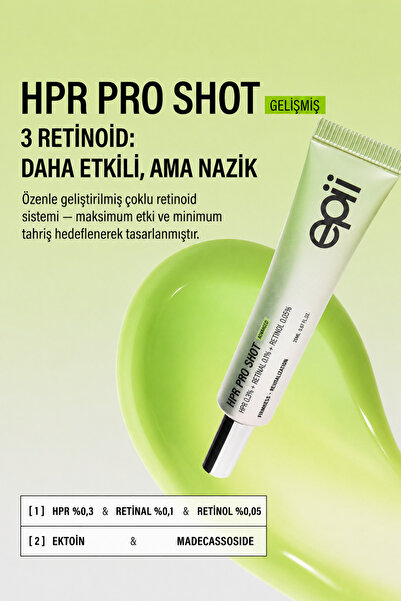 epii HPR Pro Shot 20 ml | HPR %0.3 + Retinal %0.1 + Retinol %0.05 Çoklu Retinoid Serum