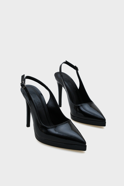 Capone Outfitters Risa Open Back Pointed Toe High Heel Plateau Damenschuhe