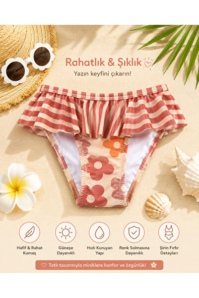 NEOPY Retro Çiçek Etekli Bikini Altı Kız Bebek