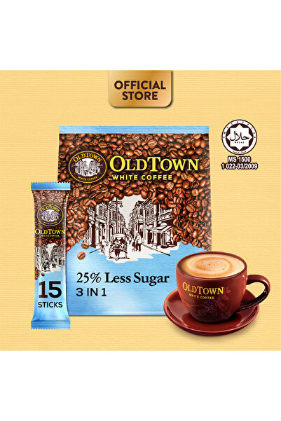 Old Town Coffee WHITE COFFEE 30% LESS SUGAR 3IN115X35GX20