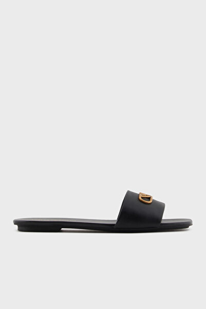 Emporio Armani Women's Single Thick Banded Flat Thin Sole Black Slippers X3P8...