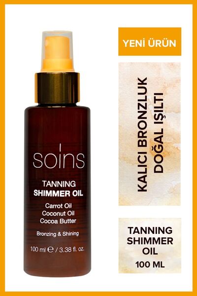 Soins Organic Shimmer Oil Işıltılı Bronzlaştırıcı Yağ Nemlendirici Vücut Yağı...