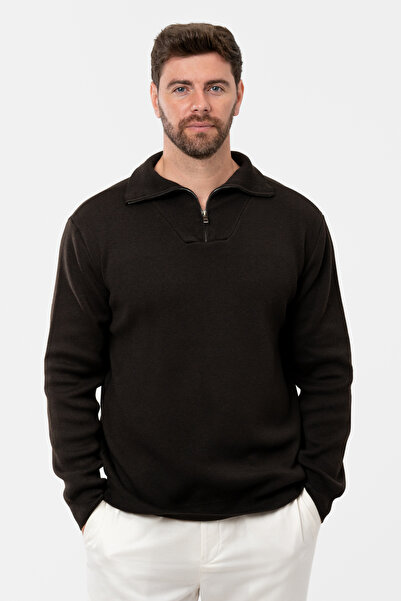 Twn Slim Fit Brown Sweater