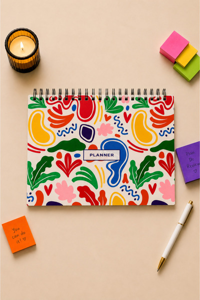 PickyTidy A5 Boyutlu, 60 Sayfa Tel Spiralli, Planlayıcı, 3 Sayfa Sticker