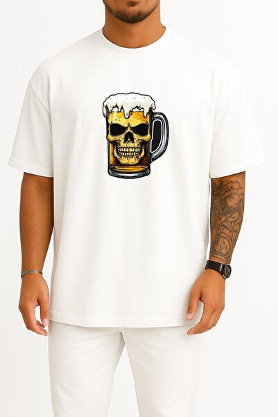 Bahriyeli Collection supradimensionat Foamy Skull Beer Chest cu imprimeu Unis...