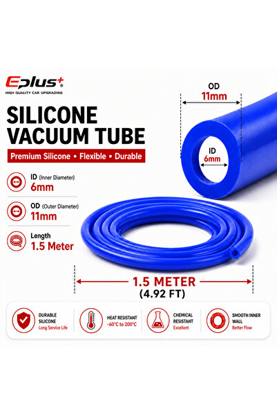 Choice11 Blue-1.5M-ID 6MM 1.5 Meter Universal Car Vacuum Silicone Hose Auto R...