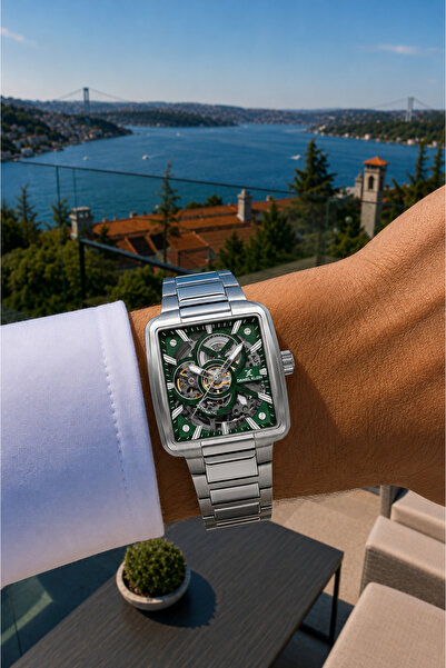Daniel Klein Otomatik Erkek Kol Saati 39 mm Çelik Kordon Yeşil Kadran 3 ATM S...