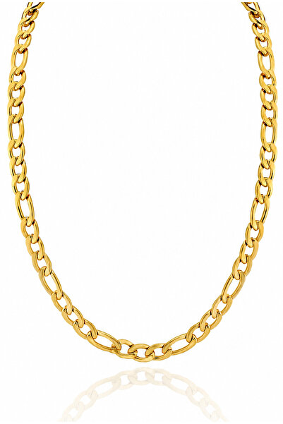 GOSEA Figaro Zincir Kolye 14K Gold Renk Altın Kaplama Unisex Kalın Zincir Kol...