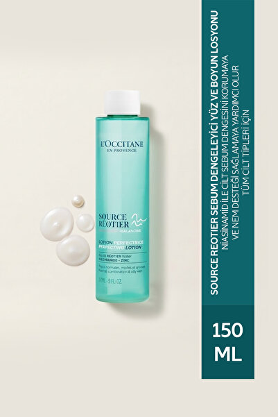 L'Occitane Source Reotier Sebum Dengeleyici Yüz ve Boyun Losyonu, Niasinamid,...
