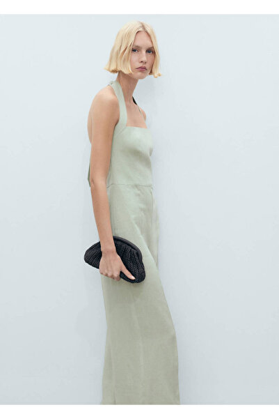 MANGO Woman Long Linen Jumpsuit