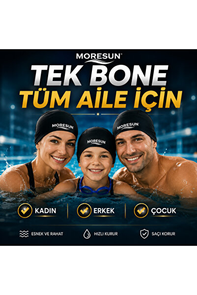 MORESUN قبعة سباحة من قماش الليكرا 4 قطع