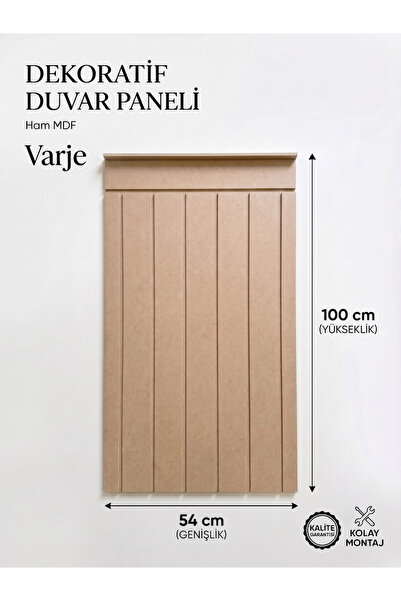 varje Dekoratif Duvar Paneli ( 54 X 100 Cm ) Boyanabilir Ahşap 6 Mm Ham Mdf D...