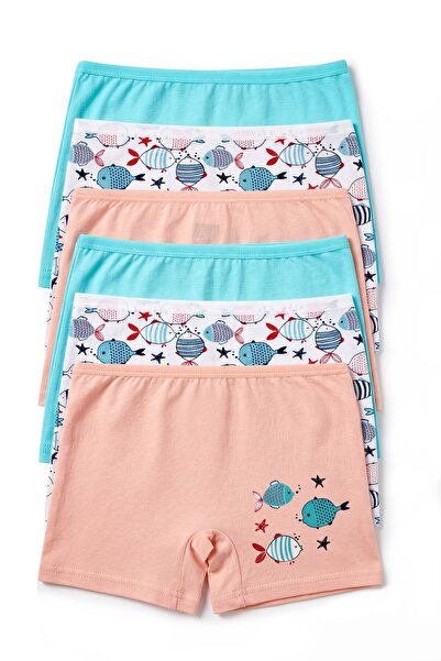 Öts Boxer din Lycra cu imprimeu colorat, 6 piese, pentru fete, din material e...