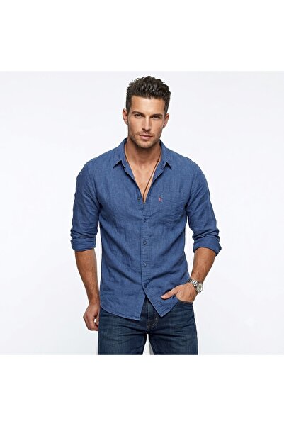 Levi's قميص رجالي من مزيج الكتان ذو قصة قياسية وأكمام طويلة SH-43356