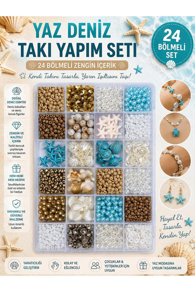 By MO Accessories Yaz Sezonu Doğal Taş Deniz Yıldızı Deniz Kabuğu Fimo Kum Bo...