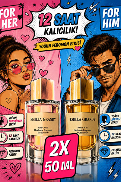 EMILLA GRANDY MY & Scent 2’li Özel Set | 50 ml Kadın & Erkek EDP Parfüm | Yük...