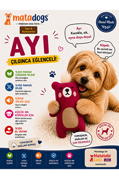 MATATABİ CATS Dog Toy Bear