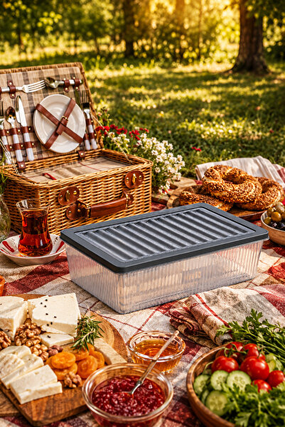 VİGENTİNO 2 Piece 1 Compartment Breakfast Set with Airtight Lid - Multi Stora...