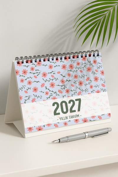 Eldesen Tasarım 2027 Masa Takvimi Spiralli A5 (21X16CM) Büyük Boy / Resmi Tat...