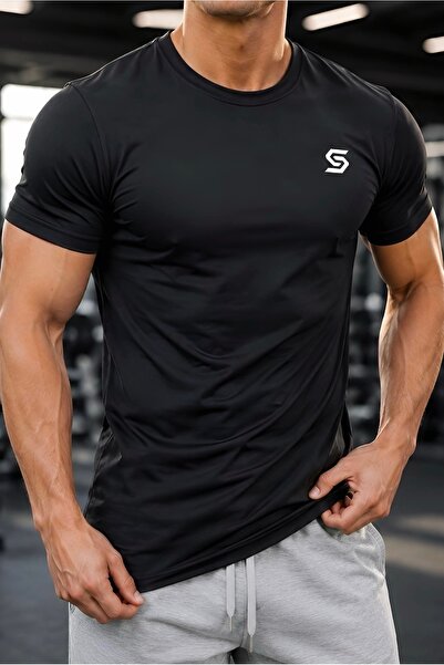 Sapeur Erkek Spor Tişört- Slim Fit Antrenman Üstü