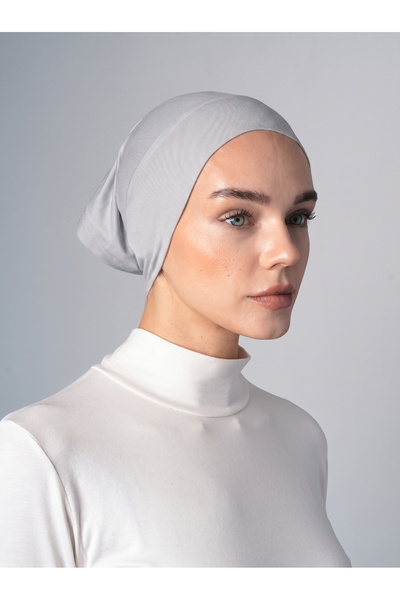 Ecardin Tube Bonnet Comfortable Practical Hijab Bonnet - St222 Light Gray