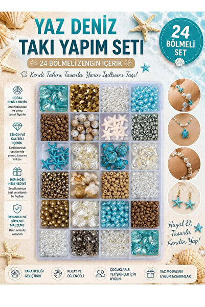 By MO Accessories Yaz Sezonu Doğal Taş Deniz Yıldızı Deniz Kabuğu Fimo Kum Bo...