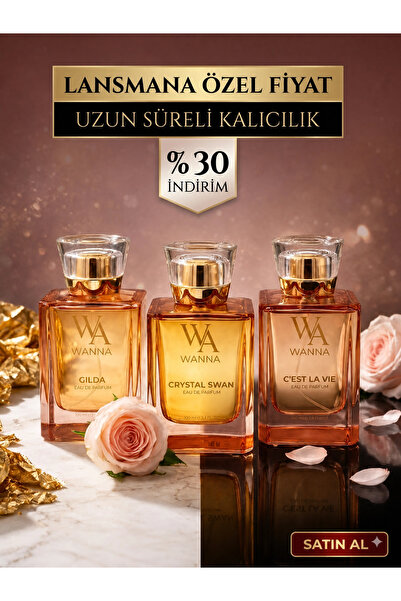 WANNA Gilda- Crystal Swan- C'est La Vie Parfüm Üçlü Set- Özel Fiyat