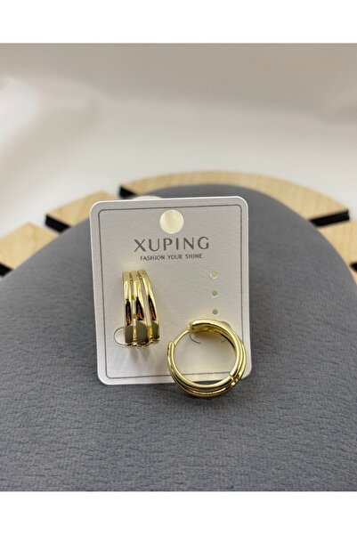 ATELİER GİZEM Xuping kararmaz gold kadın çelik halka küpe