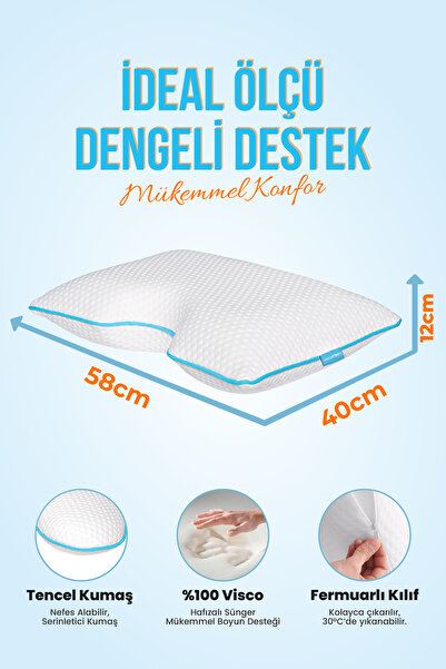 Viscofoam Shoulder Yan Yatanlar İçin Boyun ve Omuz Destekli Ortopedik Visco Yastık