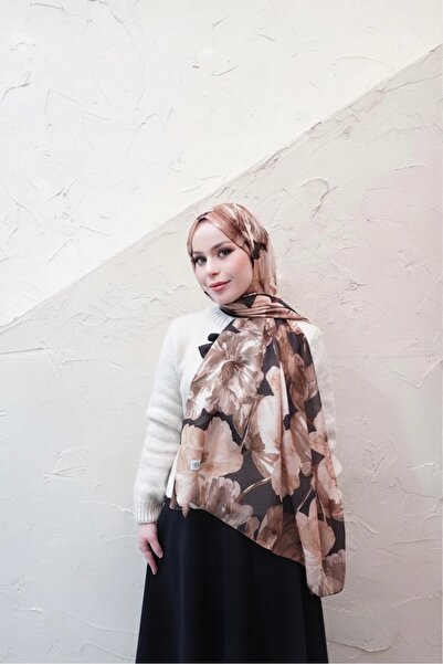 YILDIZ SCARFS Müjgan Desen Indian Cotton Shawl - Brown
